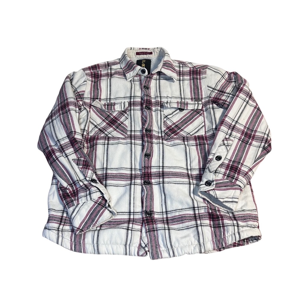 Billabong Mens XL Sherpa Lined Flannel Shirt Jacket Plaid Long Sleeve